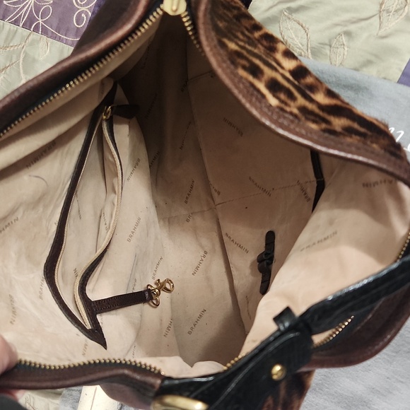 Brahmin Kathleen Leather and Calf Hair Hobo Bag - Picture 8 of 11